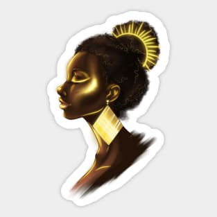 Black Woman African Sun Goddess Illustration Sticker